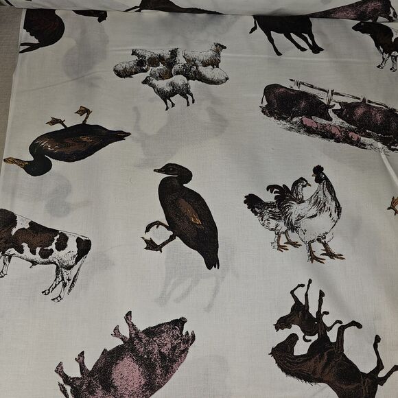 Farm Animal Fabric 6.5 Yards Country Cottagecore Farm Sewing Material - Picture 2 of 11